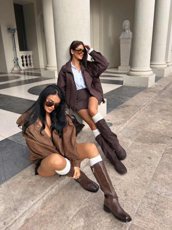 Kozaki Giovanne eko skóra brązowe