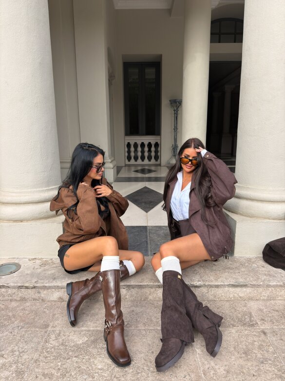 Kozaki Giovanne eko skóra brązowe