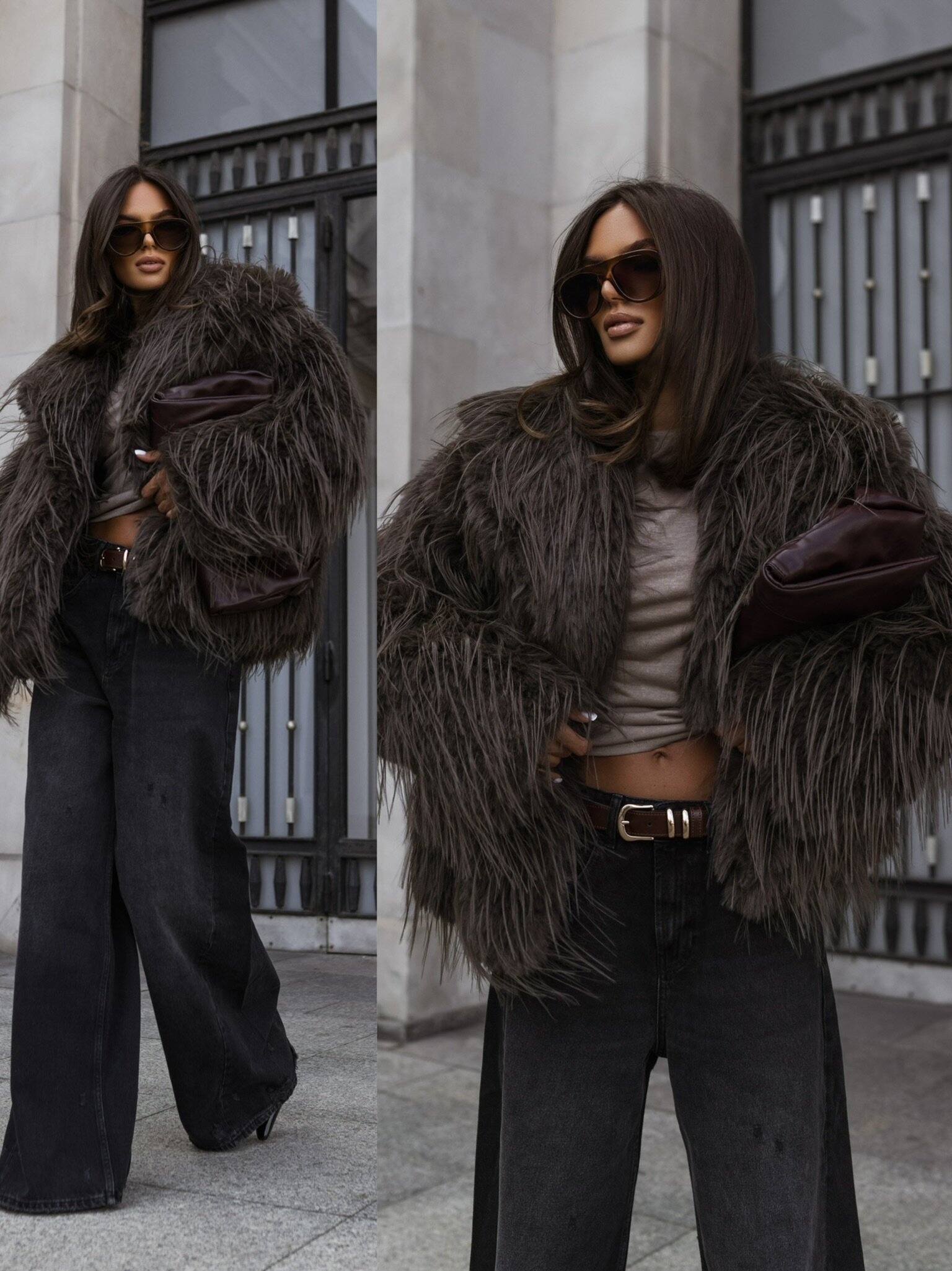 Futro Haron brązowe