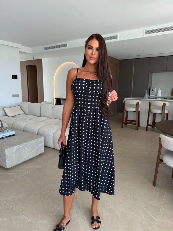 Dress Lili with viscose black-white