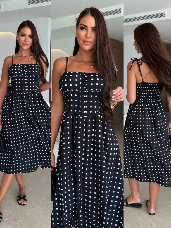 Dress Lili with viscose black-white