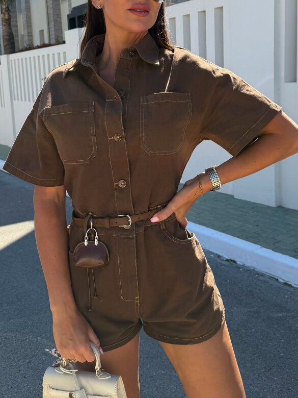 Kombinezon Viretti jeans czekoladowy 