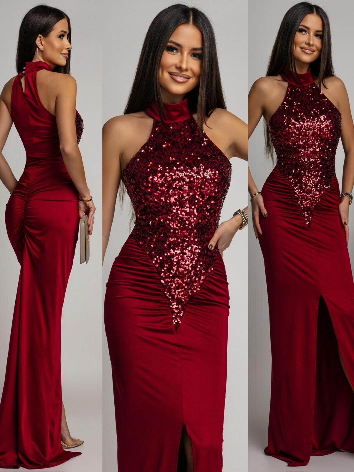 Sukienka Nemoa bordowa 