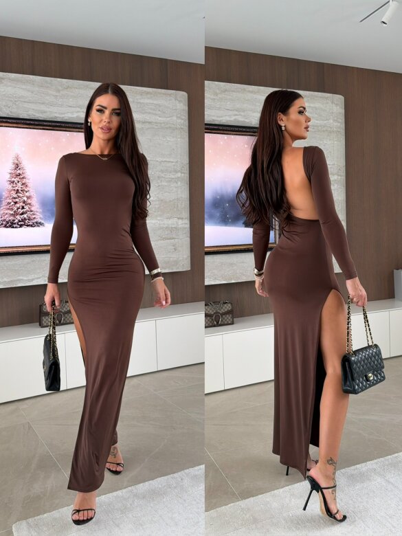 Sukienka Affectional maxi czekoladowa 