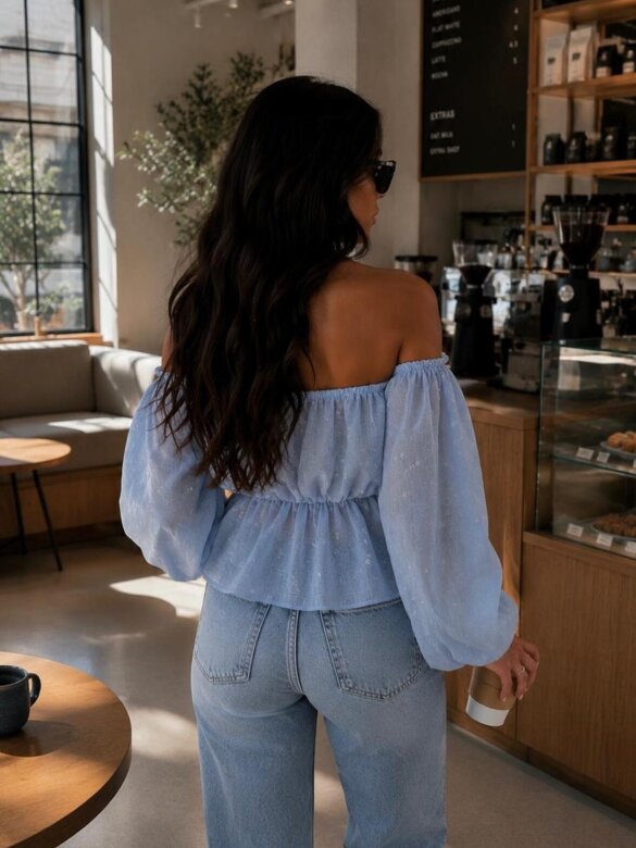 Blouse Alira viscose blue