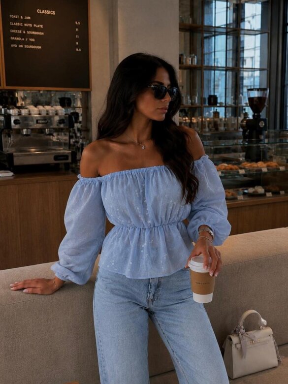 Blouse Alira viscose blue