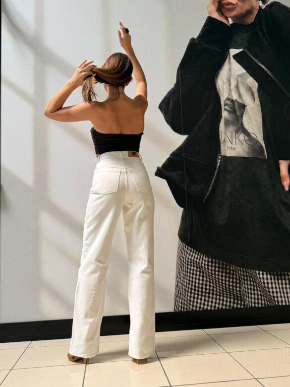 Spodnie Emanuel jeans ecru