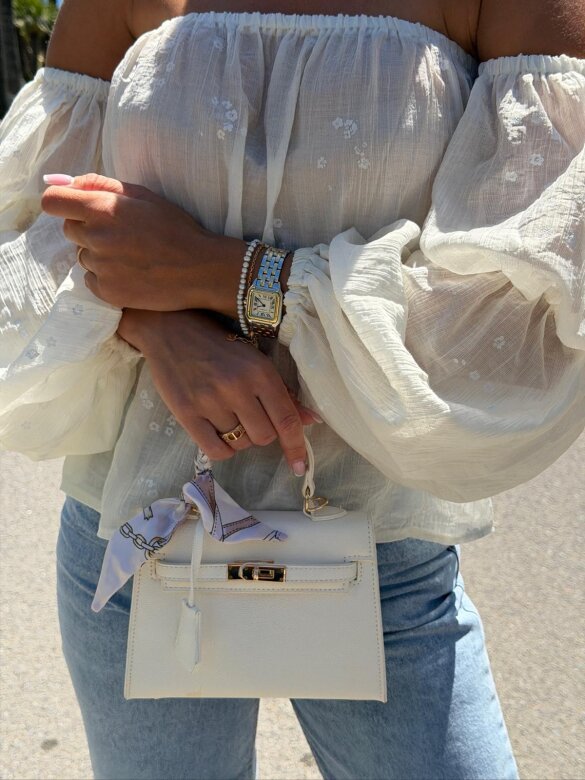 Bluzka Alira hiszpanka z wiskozy biała