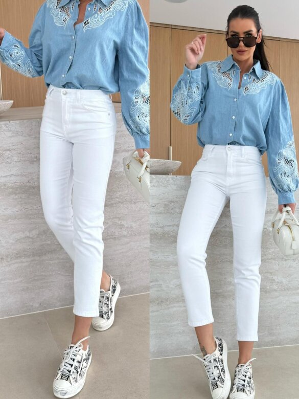 Spodnie Monroe jeans białe