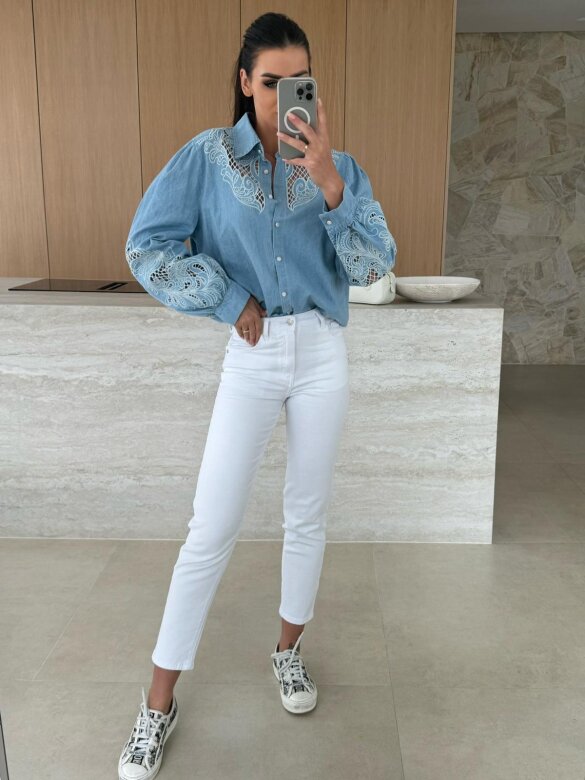 Spodnie Monroe jeans białe