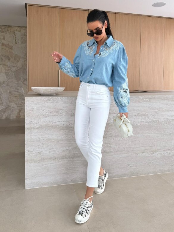 Spodnie Monroe jeans białe