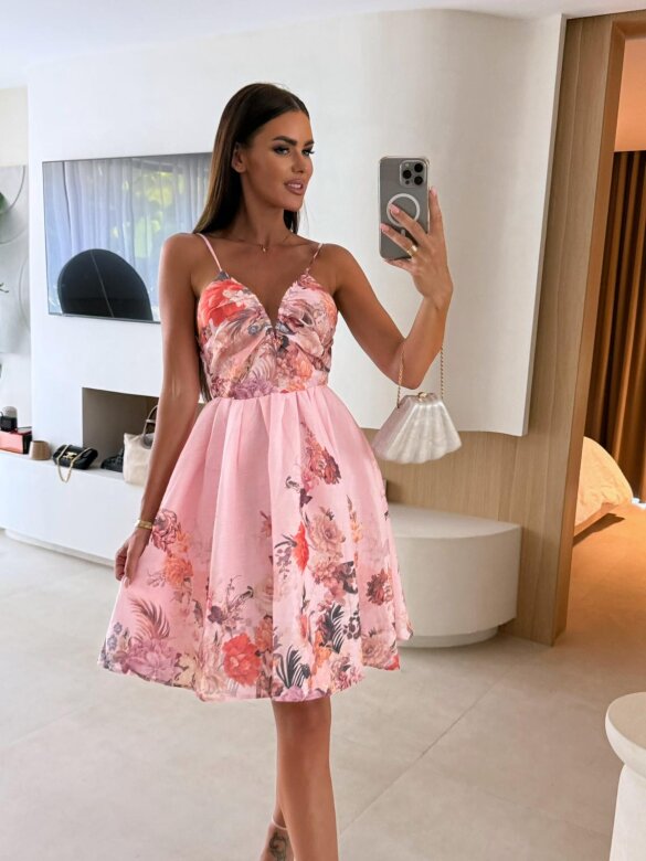 Sukienka Emilia mini pudrowa