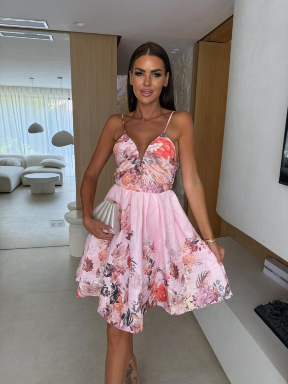 Sukienka Emilia mini pudrowa