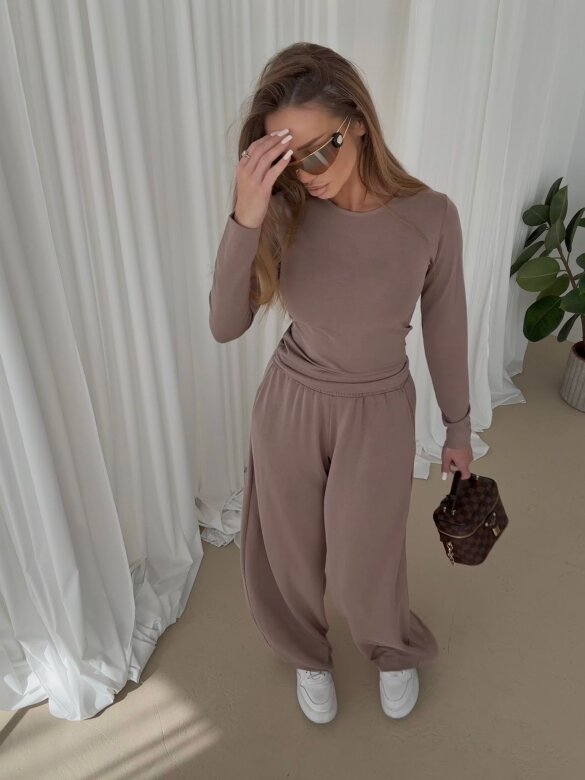 Komplet Golden Petals mocca 