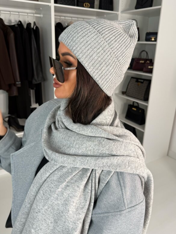 Czapka Cashmere szara 