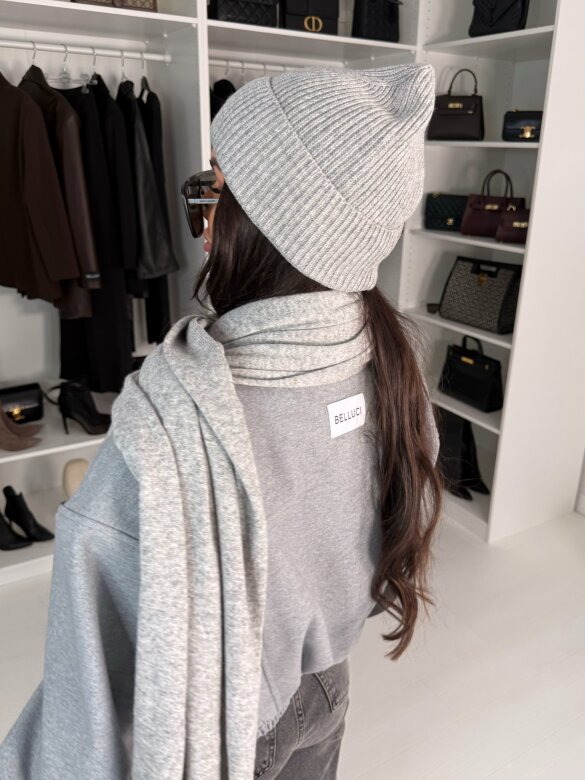 Czapka Cashmere szara 