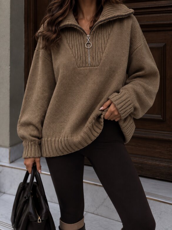 Sweater Nerino with cotton mocca 