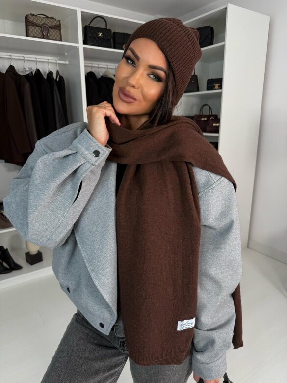 Czapka Cashmere czekoladowa