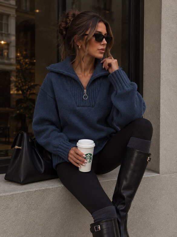 Sweater Nerino with cotton blue