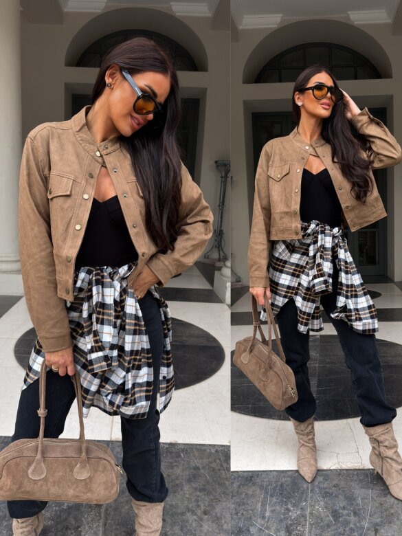 Kurtka Valentina zamszowa beżowa