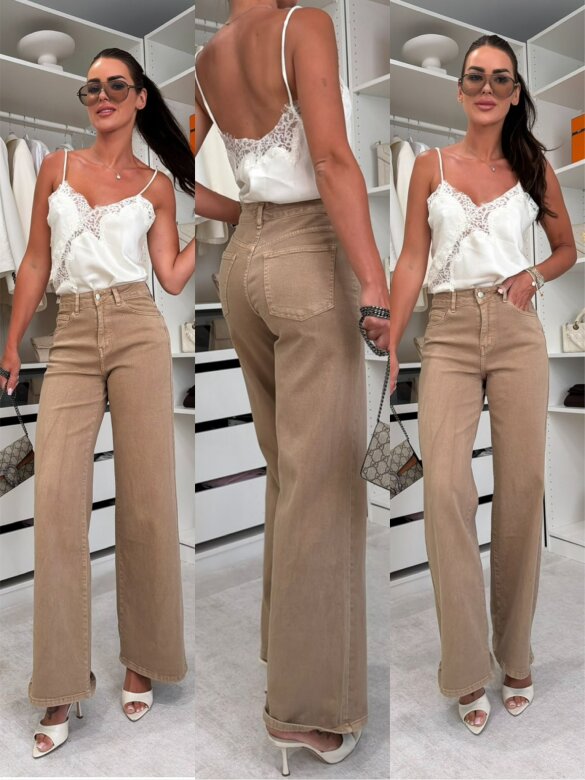 Spodnie Romanive jeans karmelowe