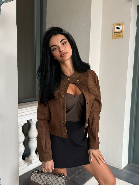 Kurtka Valentina zamszowa brązowa 