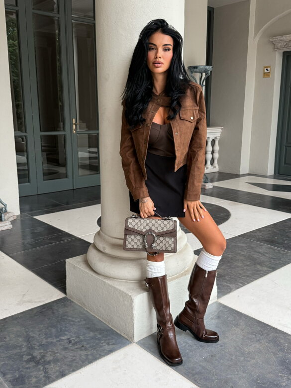 Kurtka Valentina zamszowa brązowa 