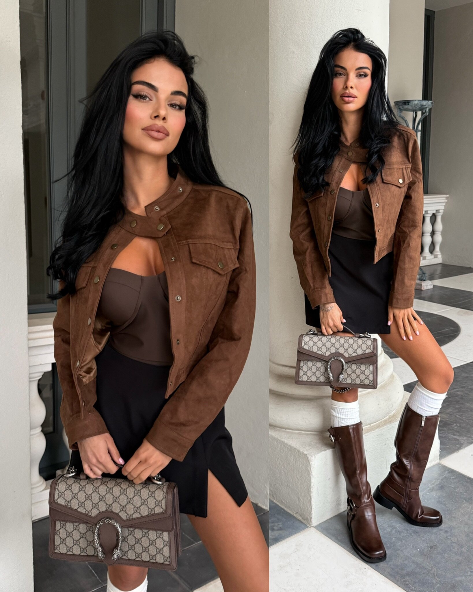 Kurtka Valentina zamszowa brązowa 