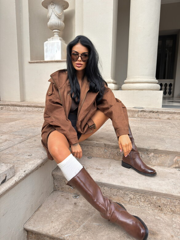 Kurtka Catalina zamszowa brązowa