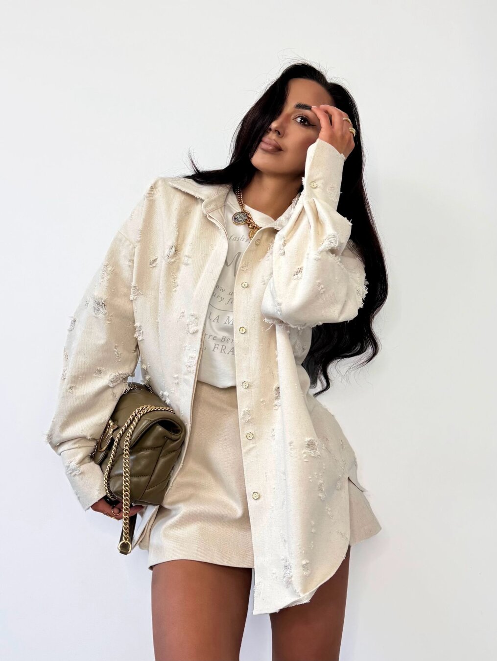 Skirt-shorts Asturio jeans beige 4