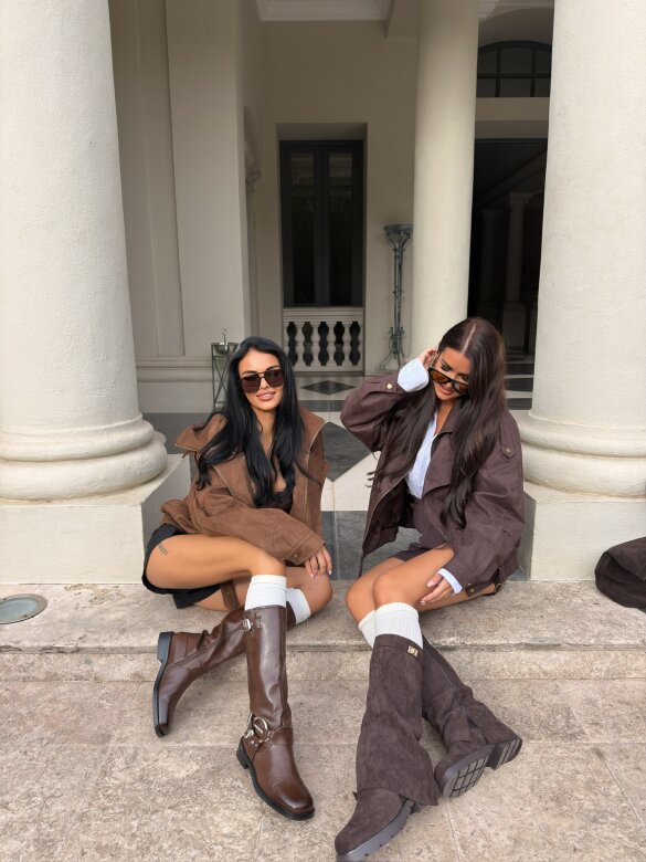 Kurtka Catalina zamszowa ciemnoczekoladowa