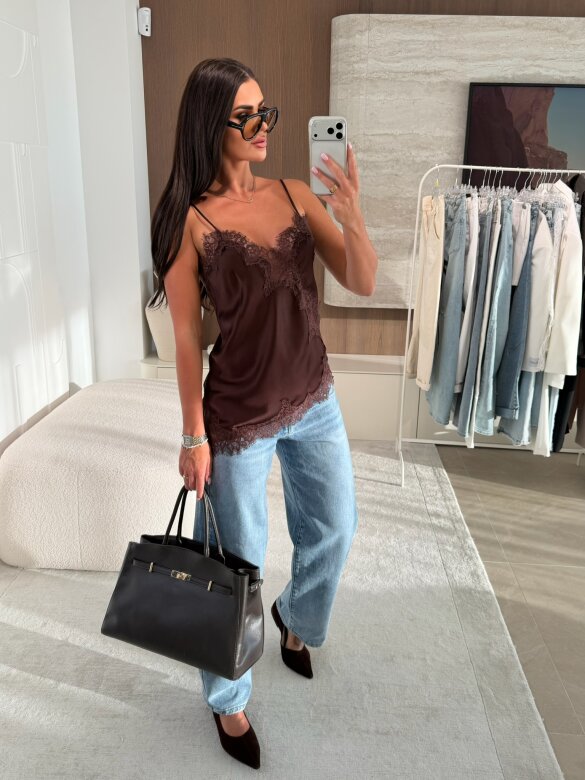 Top Maryland satynowy czekoladowy