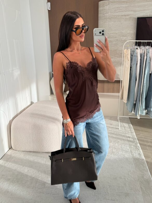 Top Maryland satynowy czekoladowy