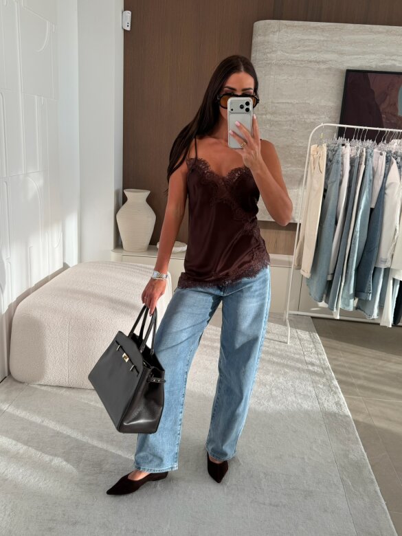 Top Maryland satynowy czekoladowy