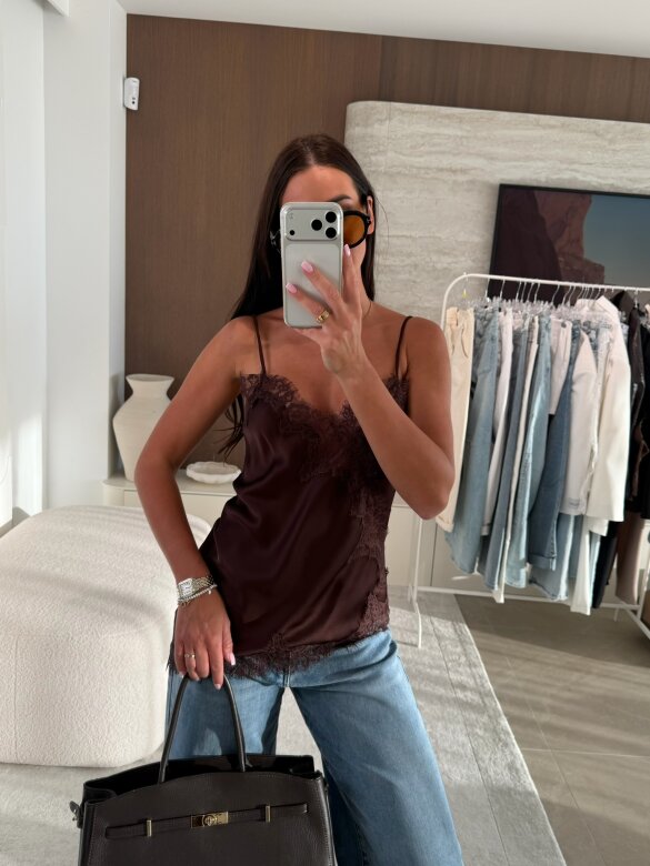 Top Maryland satynowy czekoladowy