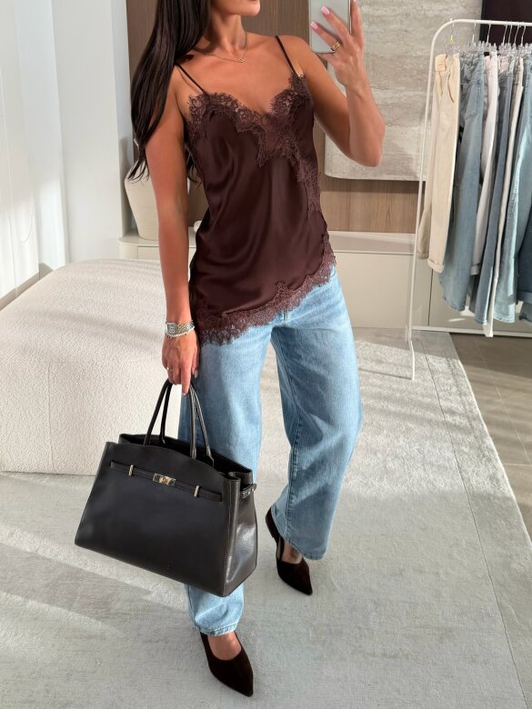 Top Maryland satynowy czekoladowy