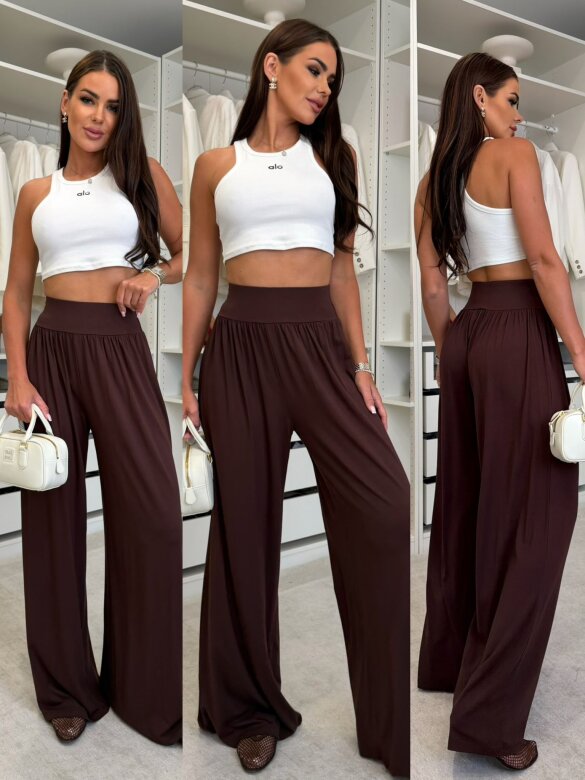 Trousers Monaco with cotton chocolate