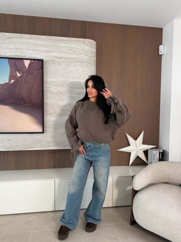 Sweter Soft Touch z wełną i moherem mocca