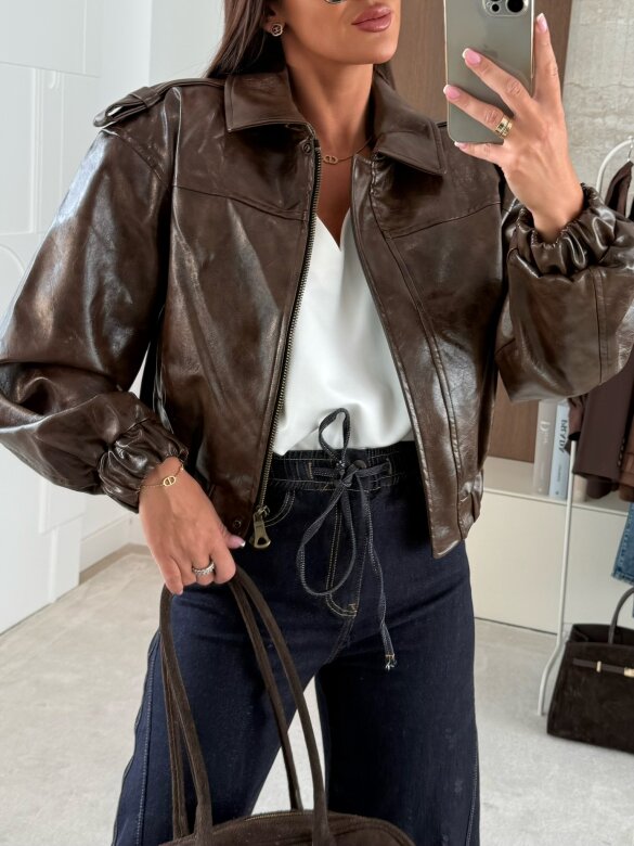 Kurtka Betty eko skóra czekoladowa 