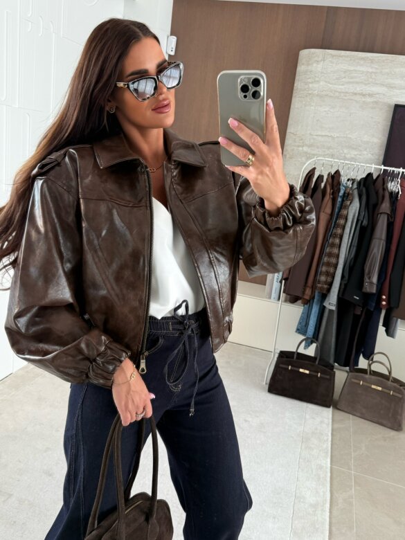 Kurtka Betty eko skóra czekoladowa 