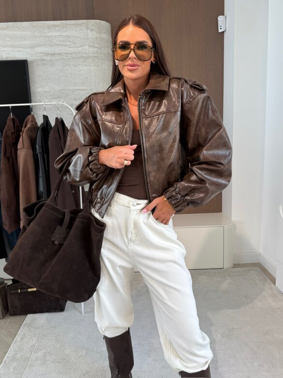 Kurtka Betty eko skóra czekoladowa 