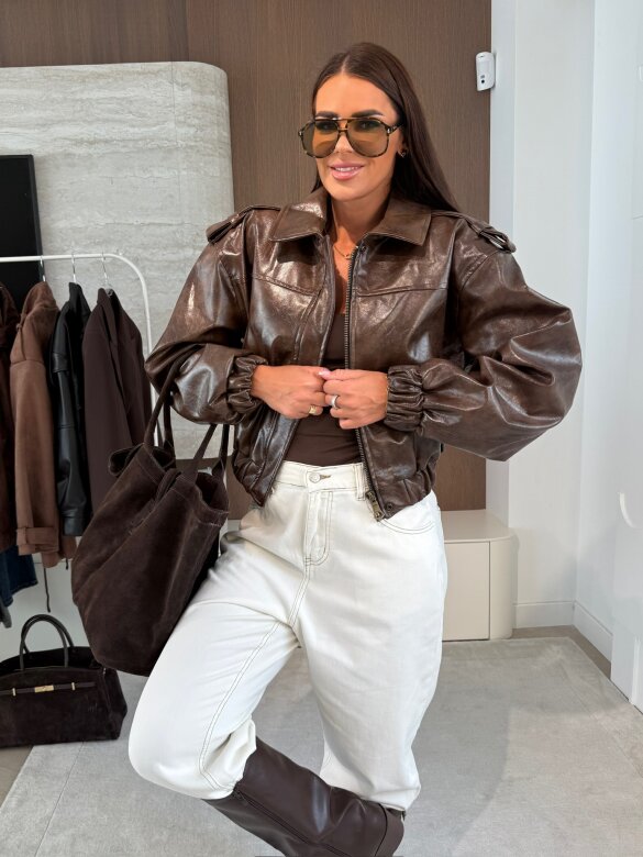 Kurtka Betty eko skóra czekoladowa 