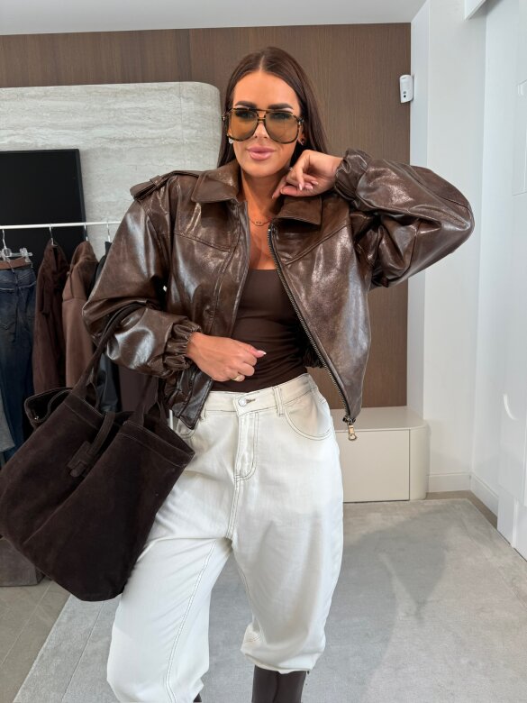 Kurtka Betty eko skóra czekoladowa 