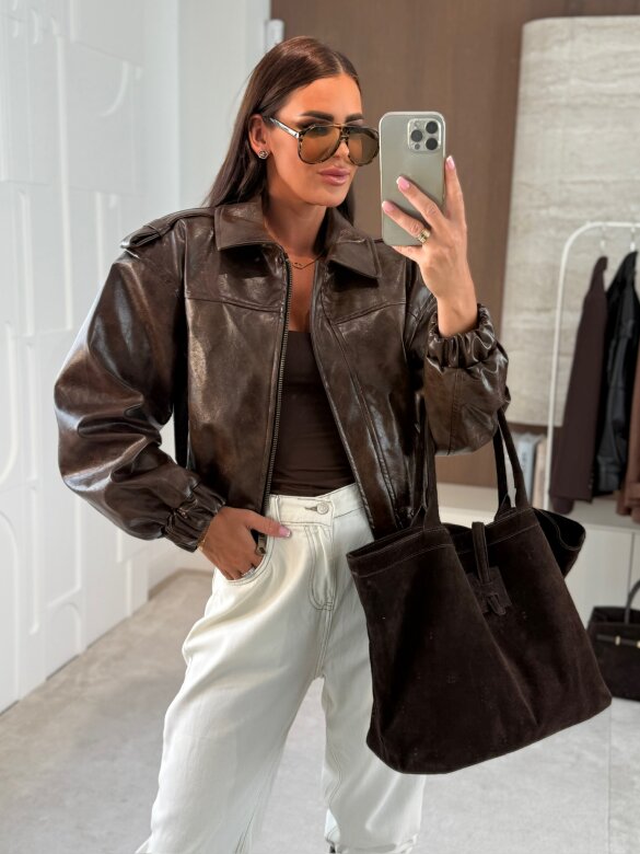 Kurtka Betty eko skóra czekoladowa 