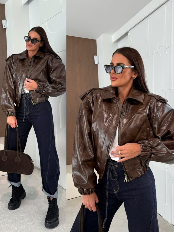 Kurtka Betty eko skóra czekoladowa 