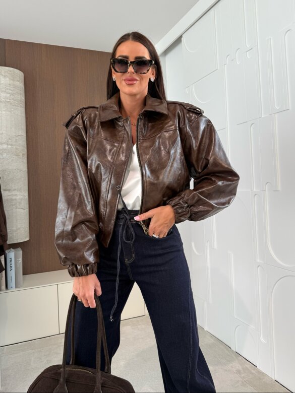 Kurtka Betty eko skóra czekoladowa 