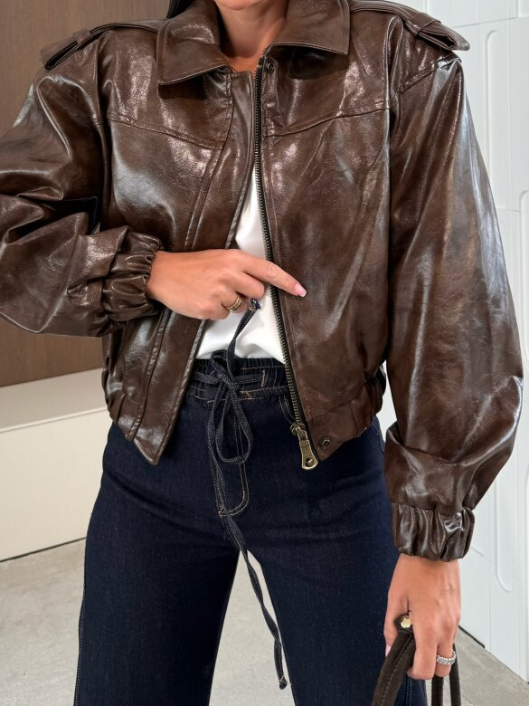 Kurtka Betty eko skóra czekoladowa 