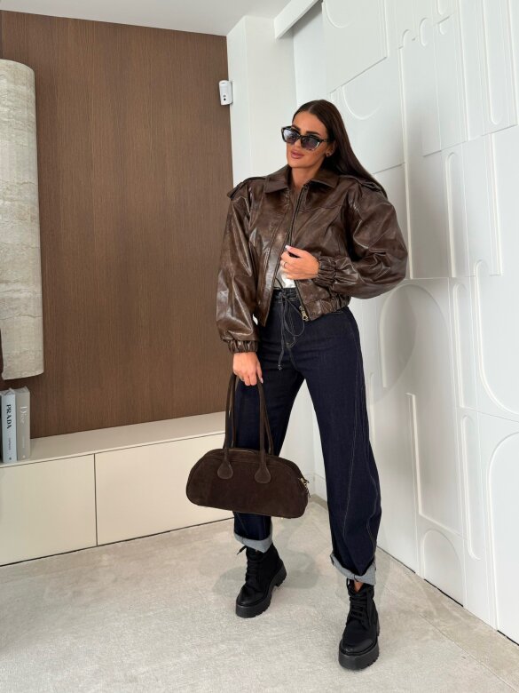 Kurtka Betty eko skóra czekoladowa 