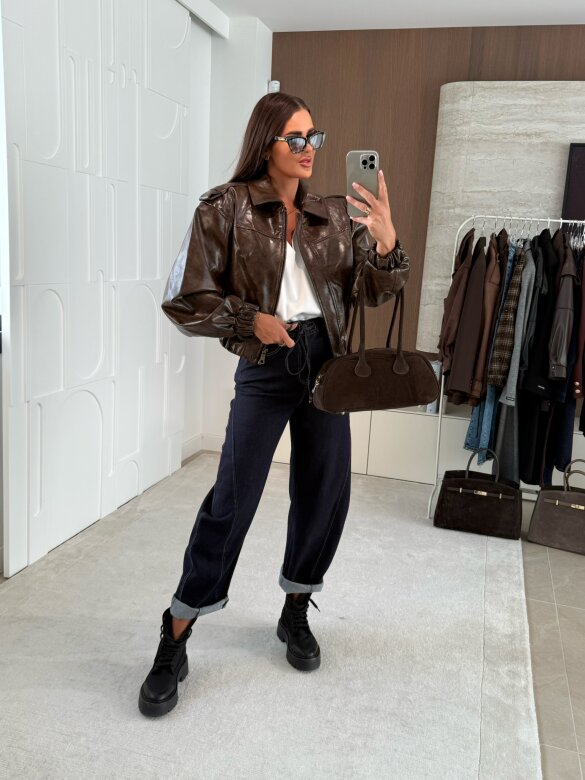 Kurtka Betty eko skóra czekoladowa 