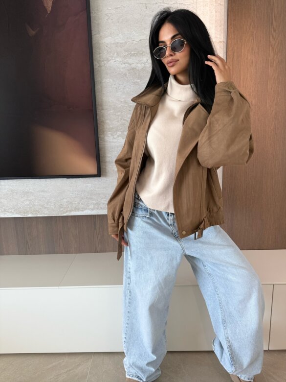 Kurtka Catalina zamszowa beżowa 